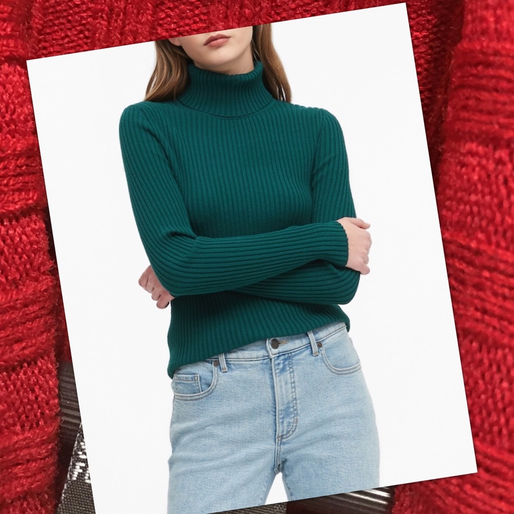 Ribbed turtleneck sweater